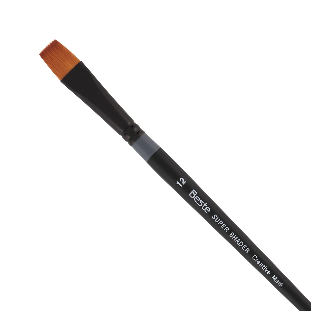 Creative Mark Beste Golden Taklon Super Shader #12 Artist Brush, Professional Watercolor Brushes, For Acrylic Painting, Short Handle, Sharp Edges, Hand-Tied & Shaped
